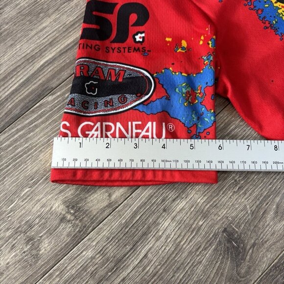 VTG Louis Garneau Cycling Shirt Road Mountain jersey Mens L Red Blue Bike Pocket - Picture 5 of 13